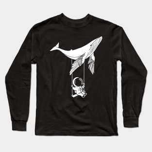 Humpback Whale with Astronaut Long Sleeve T-Shirt